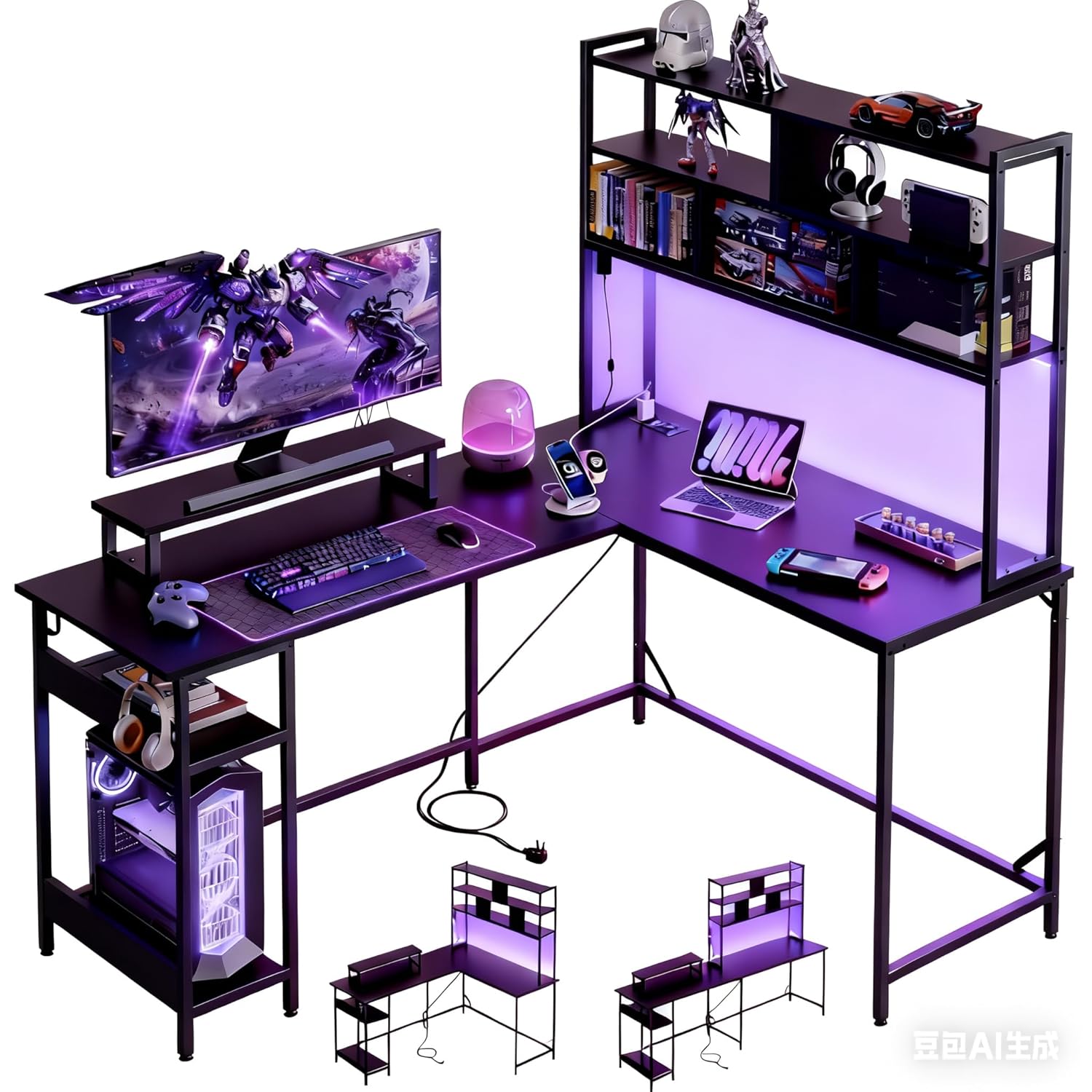 Pc Zotac Gaming - Hücreli L Şeklinde Oyun Masası, LED