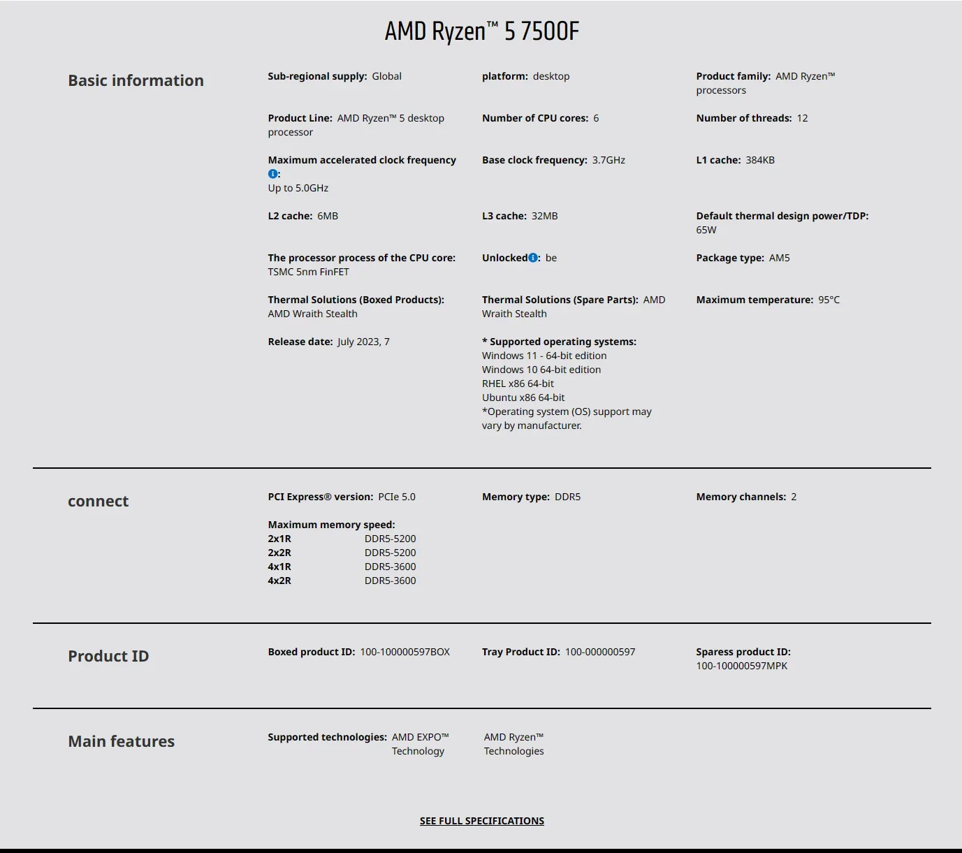 AMD Ryzen 5 7500F AM5 5nm Oyun - Pc Gaming Amd Ryzen 5 incelemesi ve fiyatı